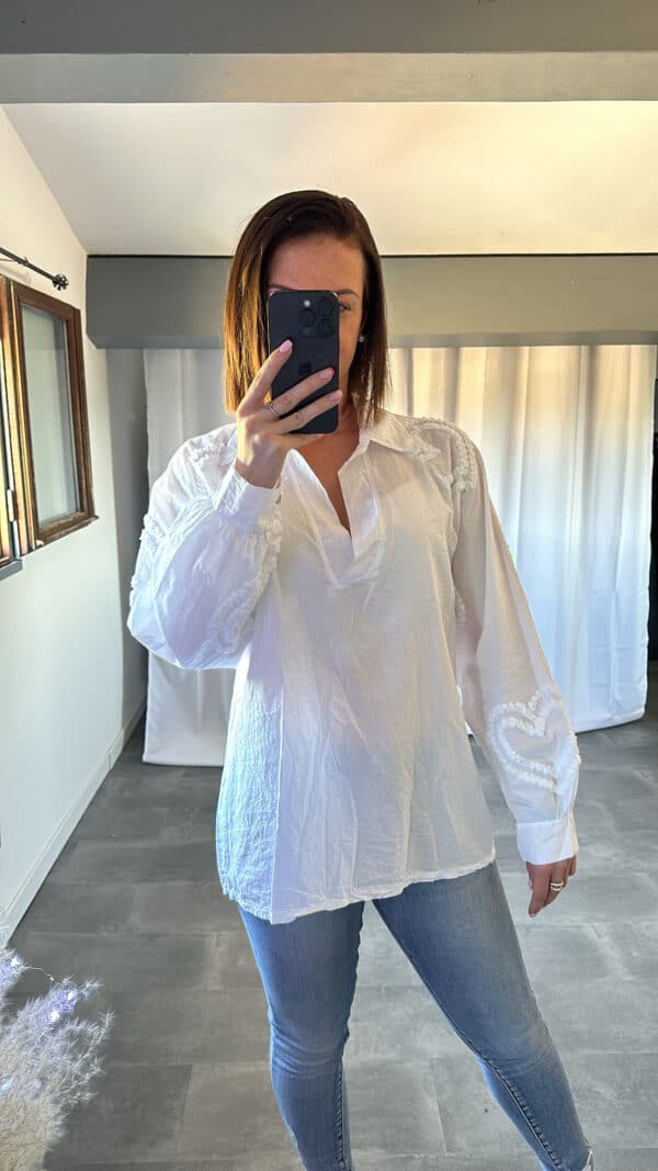 Blouse LOVE - Blanc