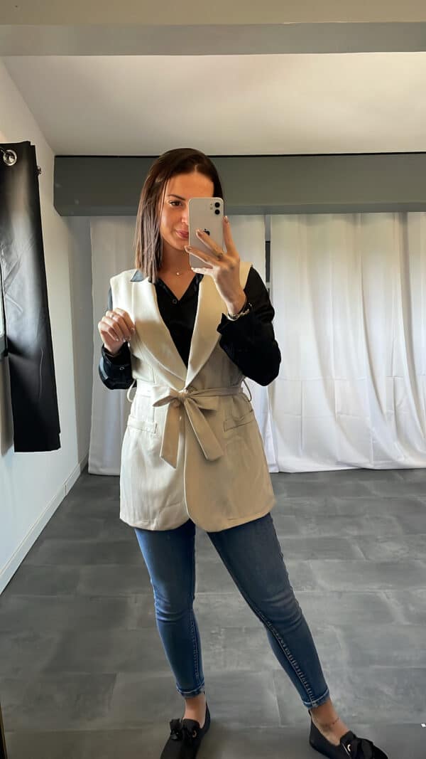 Veste manche courte MORGANE - Beige