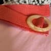 Ceinture en paille corail