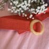 Ceinture en paille corail – Image 2
