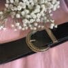 Ceinture noir et or à rayures – Image 2