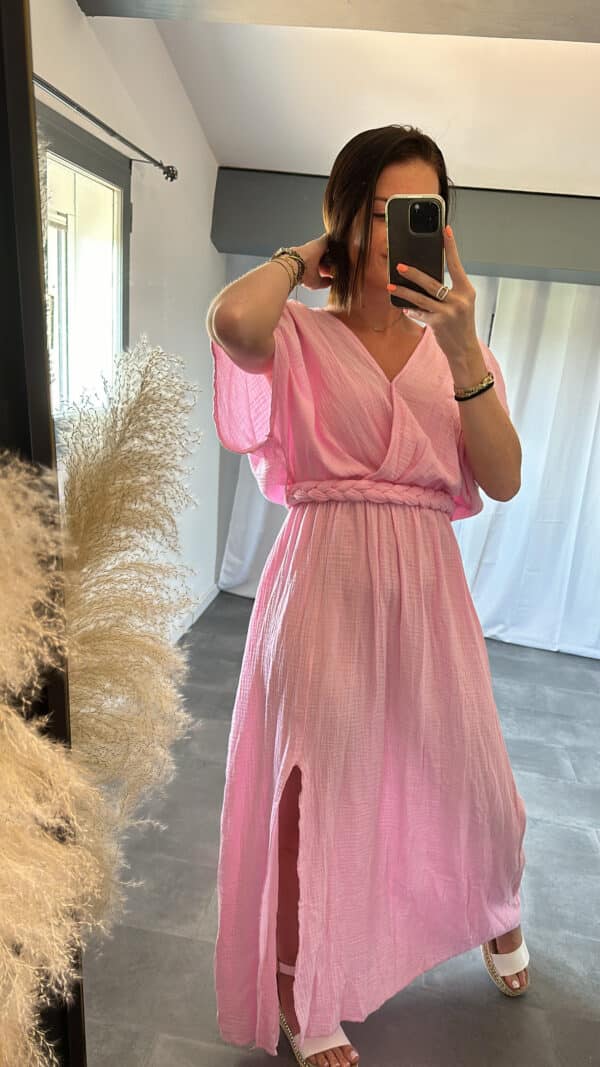 Robe longue VANILLE - Rose – Image 2