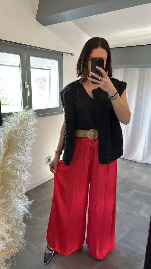 Pantalon large SEZANE - Rouge