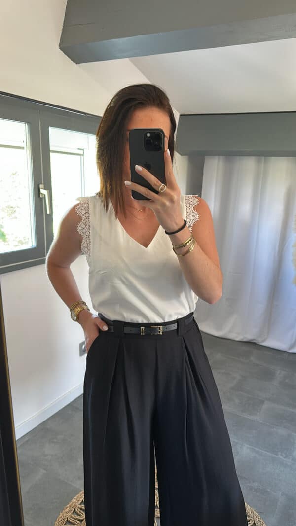 Pantalon large NYRA - Noir – Image 2