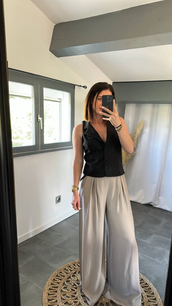 Pantalon large NYRA - Taupe – Image 2