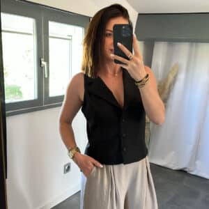 Pantalon large NYRA - Taupe