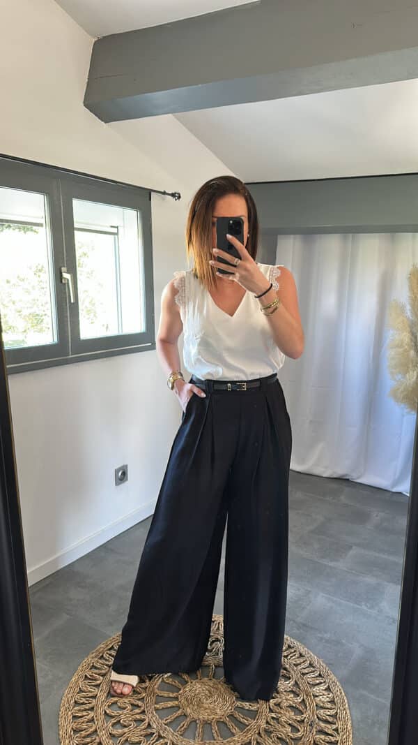 Pantalon large NYRA - Noir – Image 3