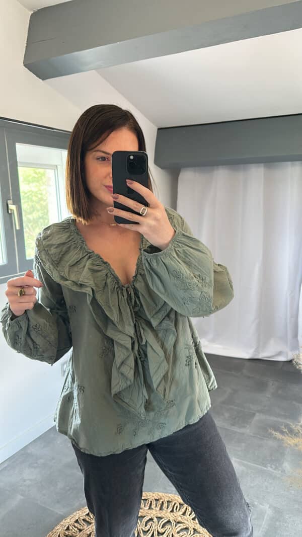 Chemise SAORI - Kaki – Image 4