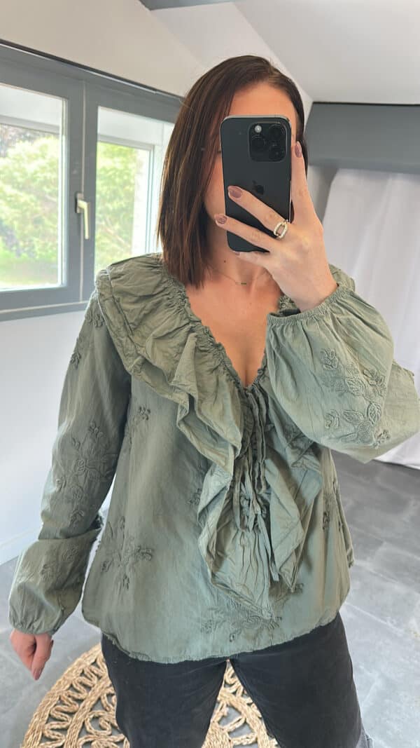 Chemise SAORI - Kaki – Image 5