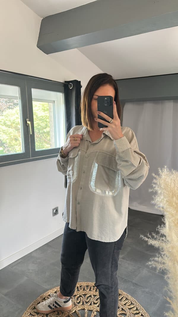 Chemise ANETTE - Taupe Clair – Image 2
