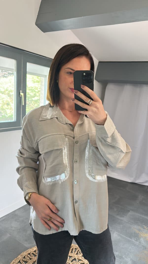 Chemise ANETTE - Taupe Clair – Image 4