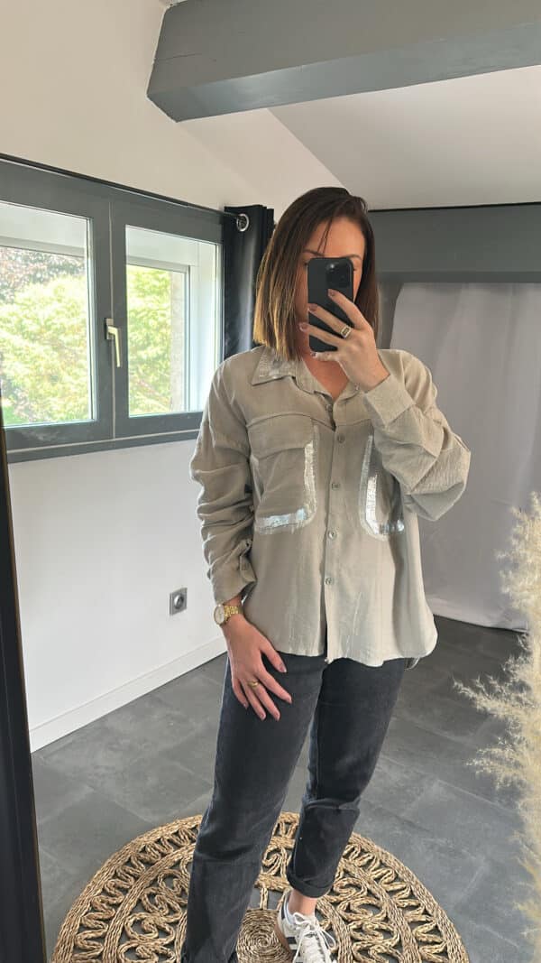 Chemise ANETTE - Taupe Clair – Image 5