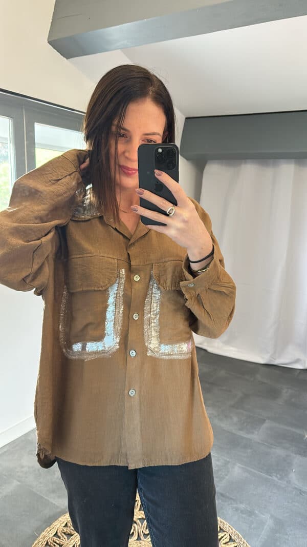 Chemise ANETTE - Camel – Image 3