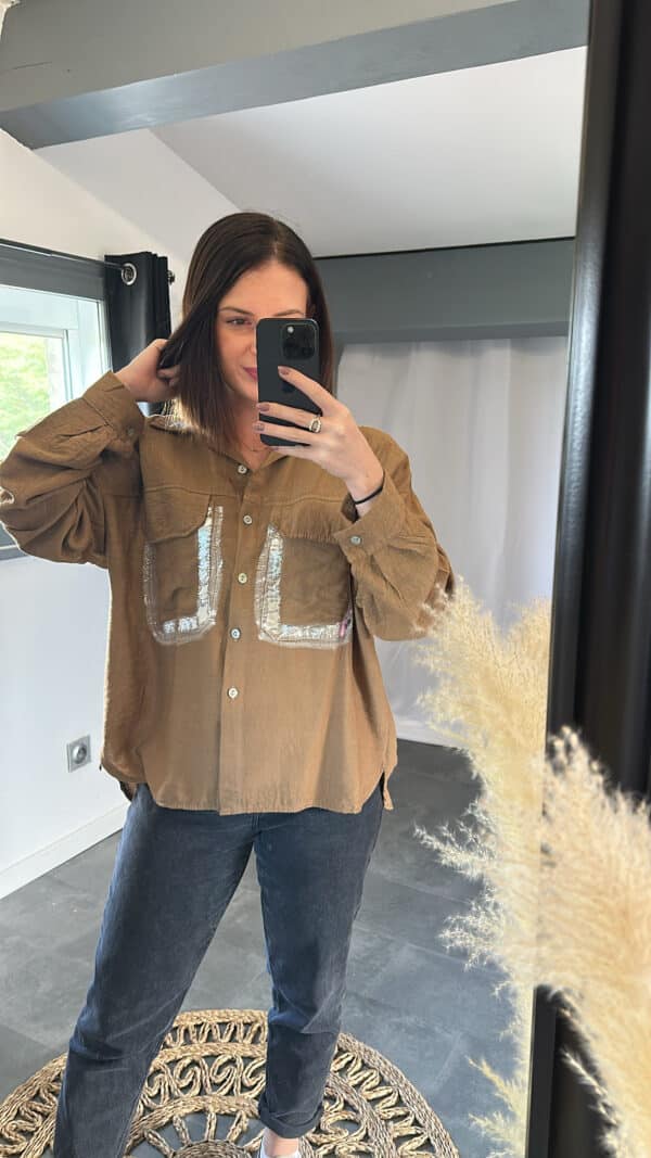 Chemise ANETTE - Camel – Image 4