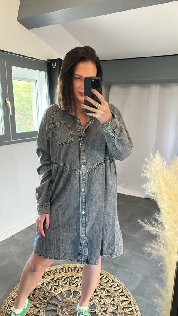 Robe en jean FIONA - Noir
