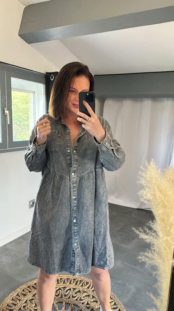 Robe en jean FIONA - Noir – Image 4